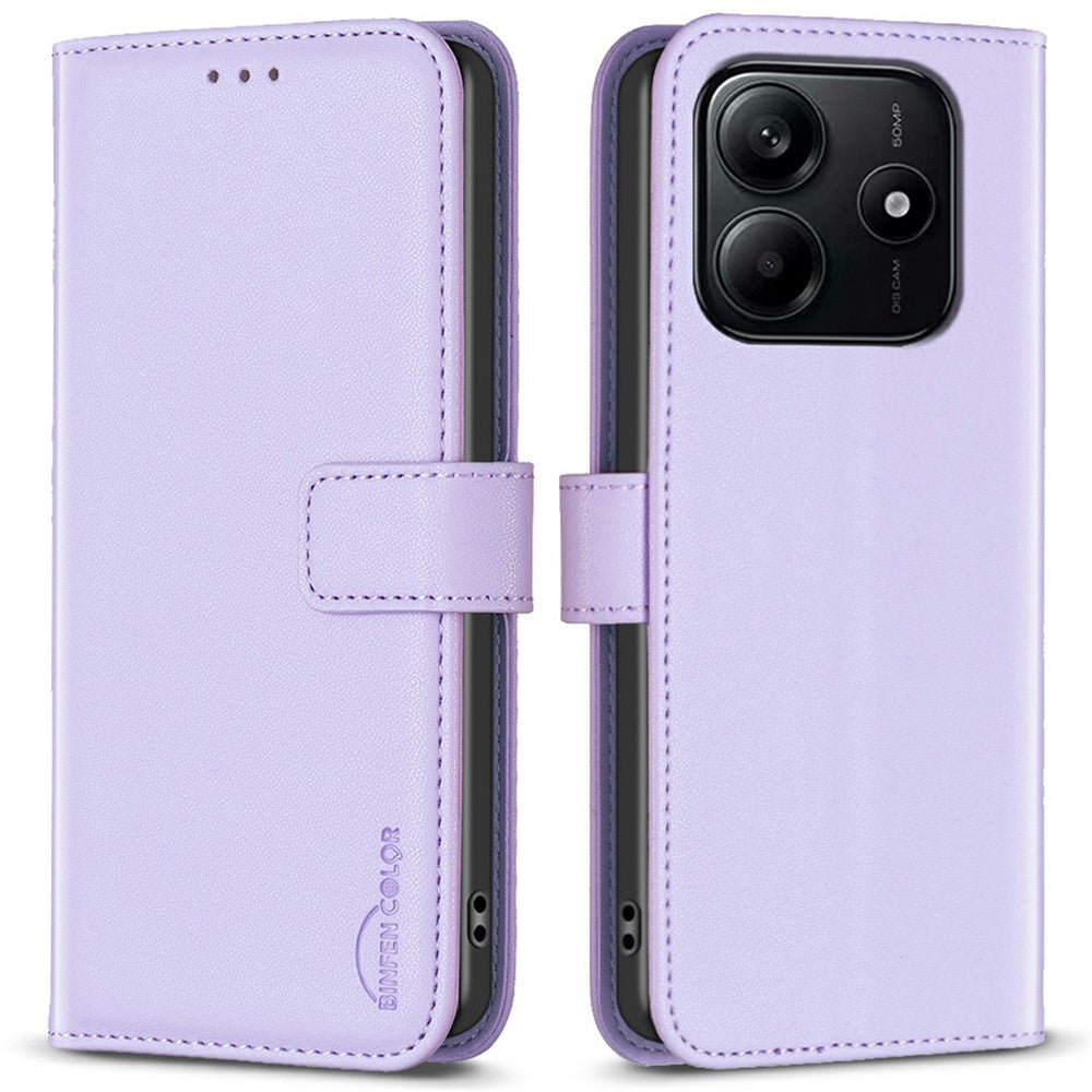 BINFEN COLOR BF17 För Xiaomi Redmi Note 14 4G (163.25mm) Plånboksfodral Flipfodral i Läder