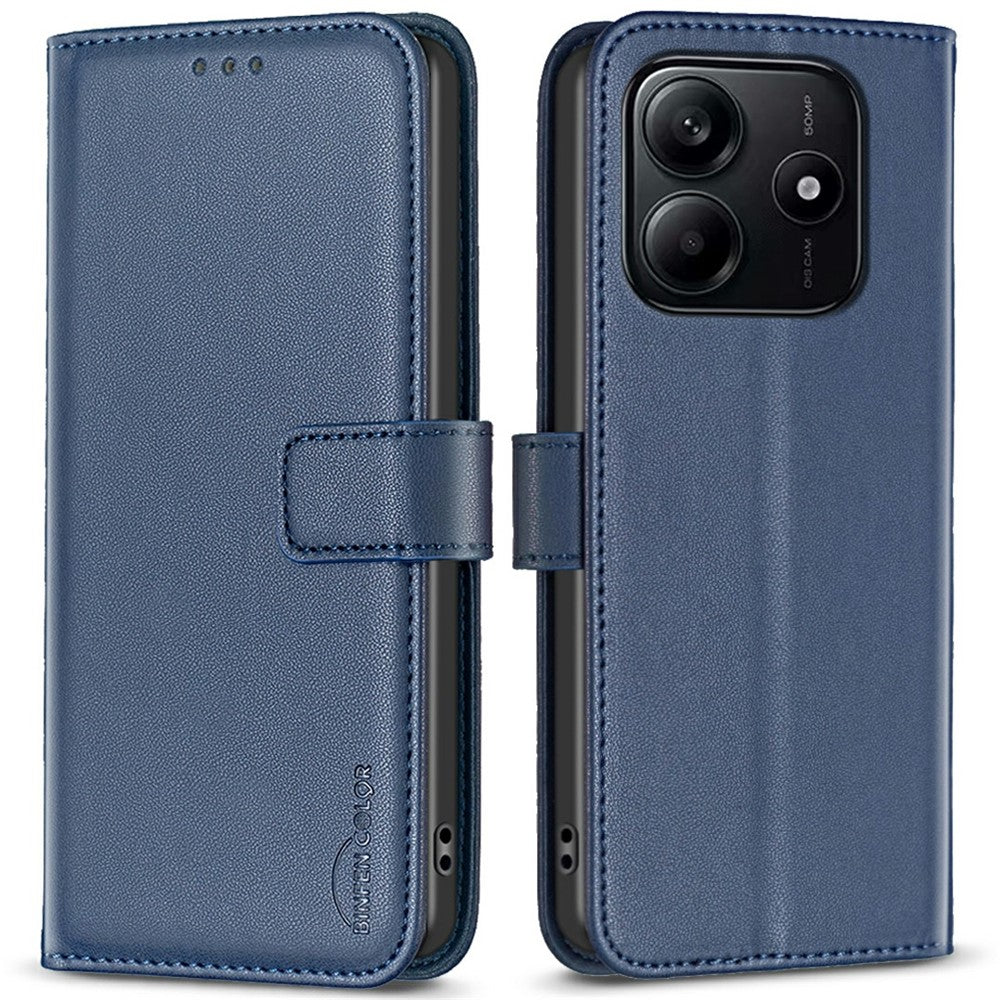 BINFEN COLOR BF17 For Xiaomi Redmi Note 14 4G (163.25mm) Case Wallet Folio Flip Leather Cover