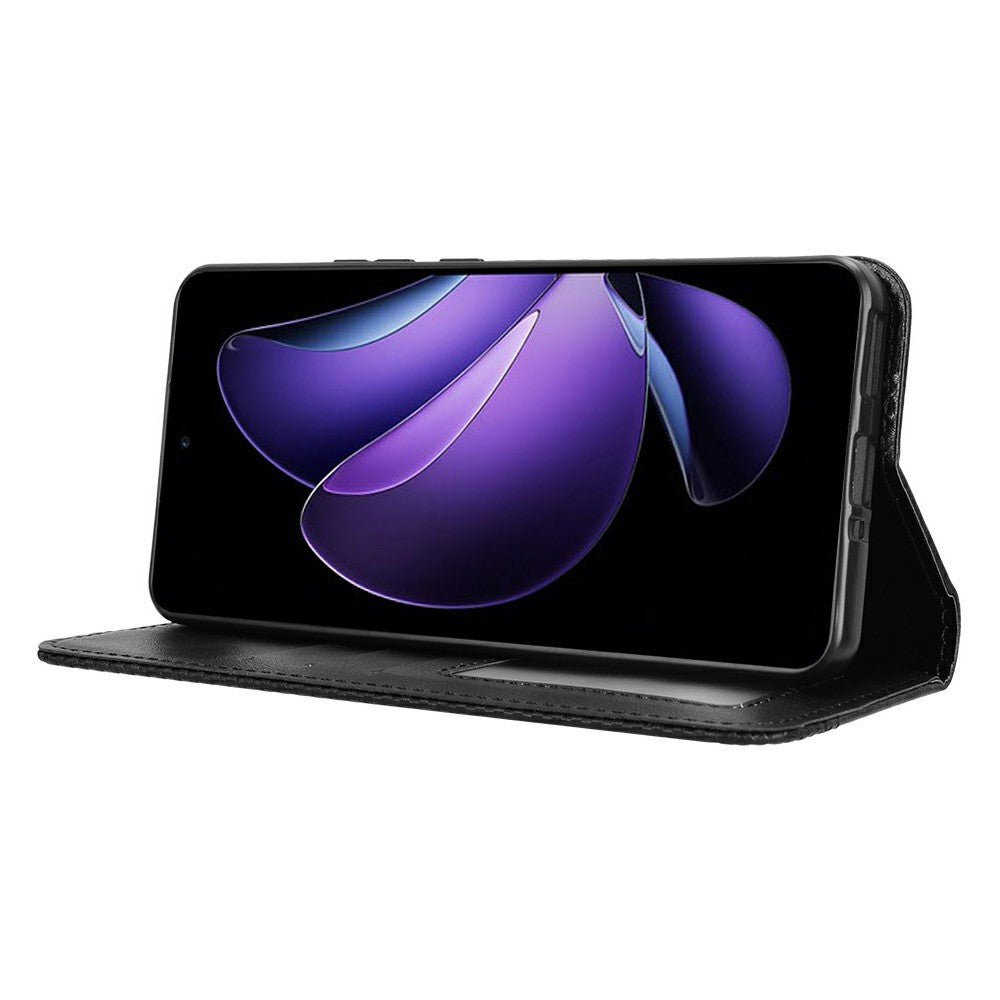 Oppo Reno13 F 5G (Reno 13 FS 5G) / 4G lædercover, pungcover, mobilcover med retrostruktur