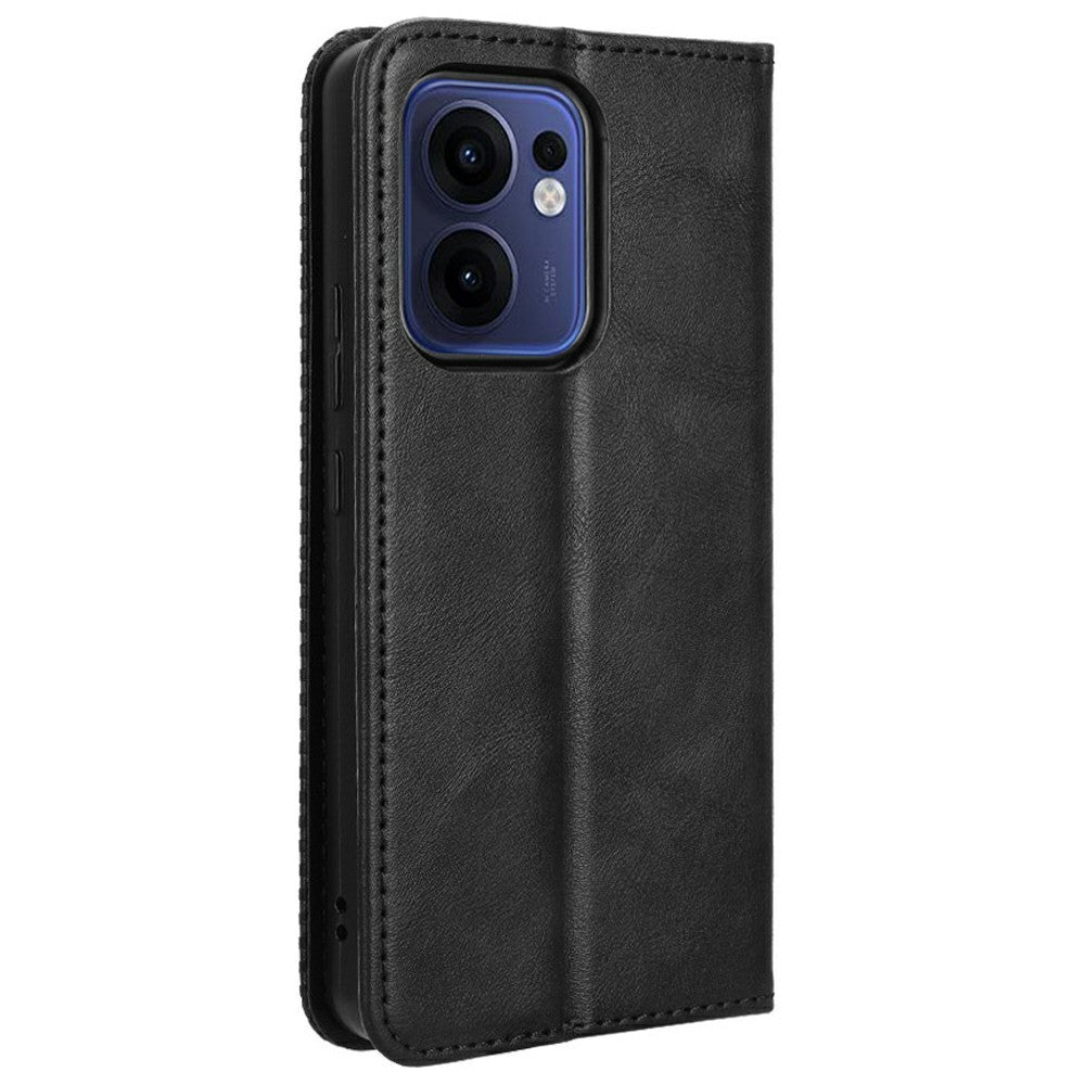 Oppo Reno13 F 5G (Reno 13 FS 5G) / 4G lædercover, pungcover, mobilcover med retrostruktur