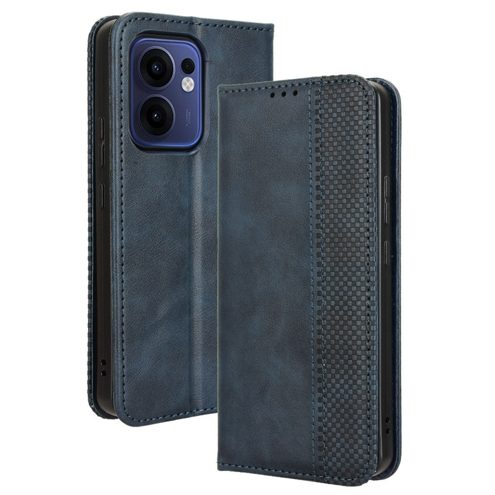 Oppo Reno13 F 5G (Reno 13 FS 5G) / 4G lædercover, pungcover, mobilcover med retrostruktur