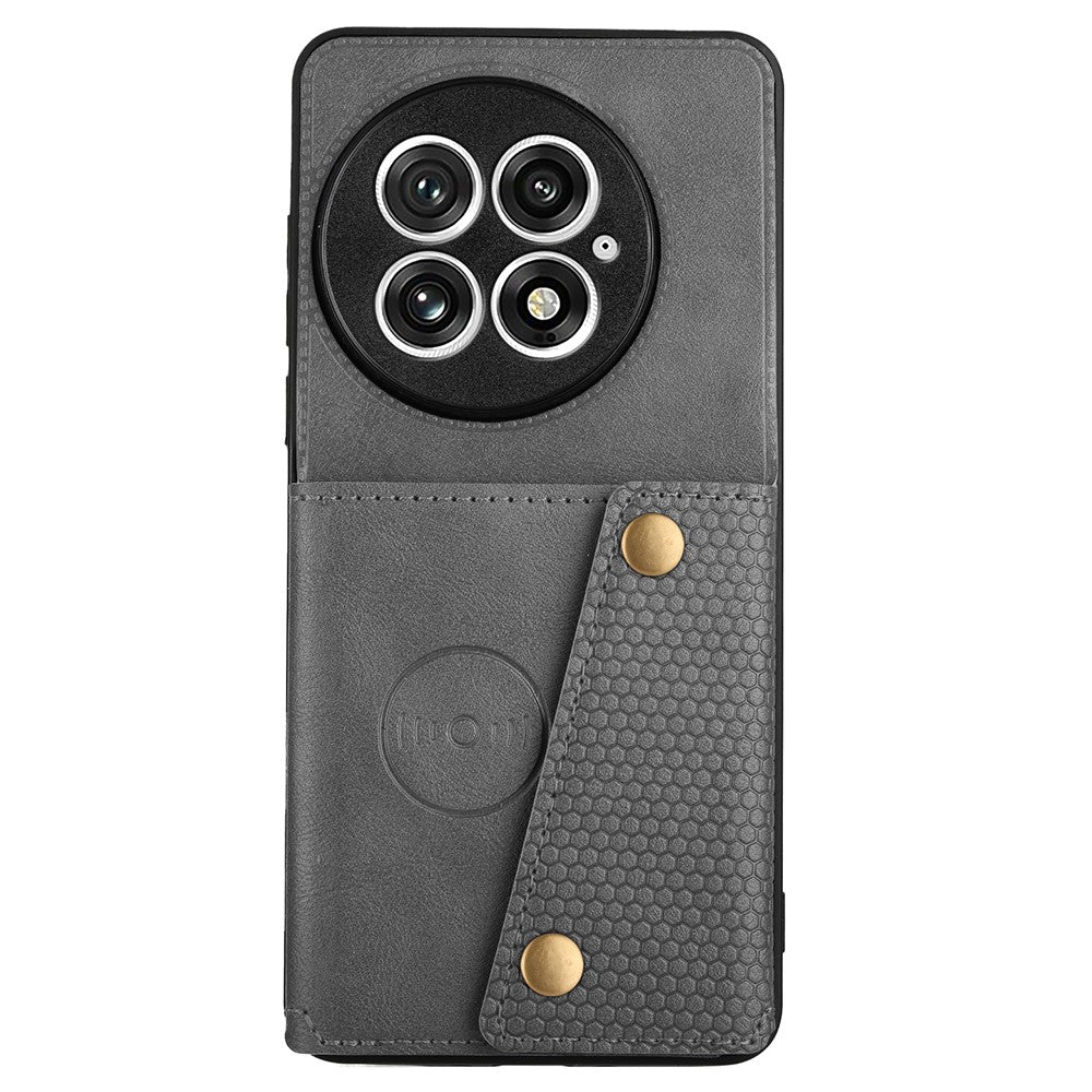 OnePlus 13-skal med korthållare, stativ, läder + TPU-mobilskal