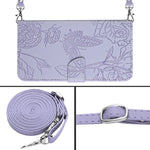 For Xiaomi Redmi Note 14 4G (163.25mm) Case Butterfly Flower Imprint Leather Phone Cover with Shoulder Strap