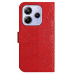 For Xiaomi Redmi Note 14 4G (163.25mm) Case Sunflower Imprint Leather Wallet Phone Cover with Wrist Strap