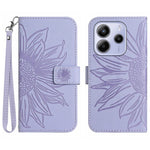 For Xiaomi Redmi Note 14 4G (163.25mm) Case Sunflower Imprint Leather Wallet Phone Cover with Wrist Strap