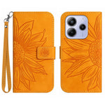 For Xiaomi Redmi Note 14 4G (163.25mm) Case Sunflower Imprint Leather Wallet Phone Cover with Wrist Strap