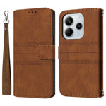 For Xiaomi Redmi Note 14 4G (163.25mm) Case Wallet Skin-Touch Leather Imprinted Phone Cover