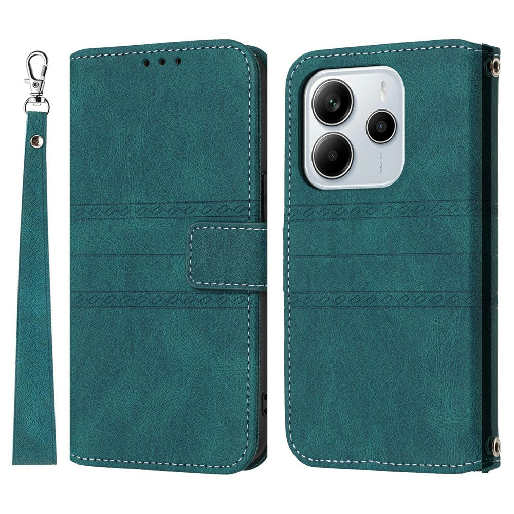 For Xiaomi Redmi Note 14 4G (163.25mm) Case Wallet Skin-Touch Leather Imprinted Phone Cover