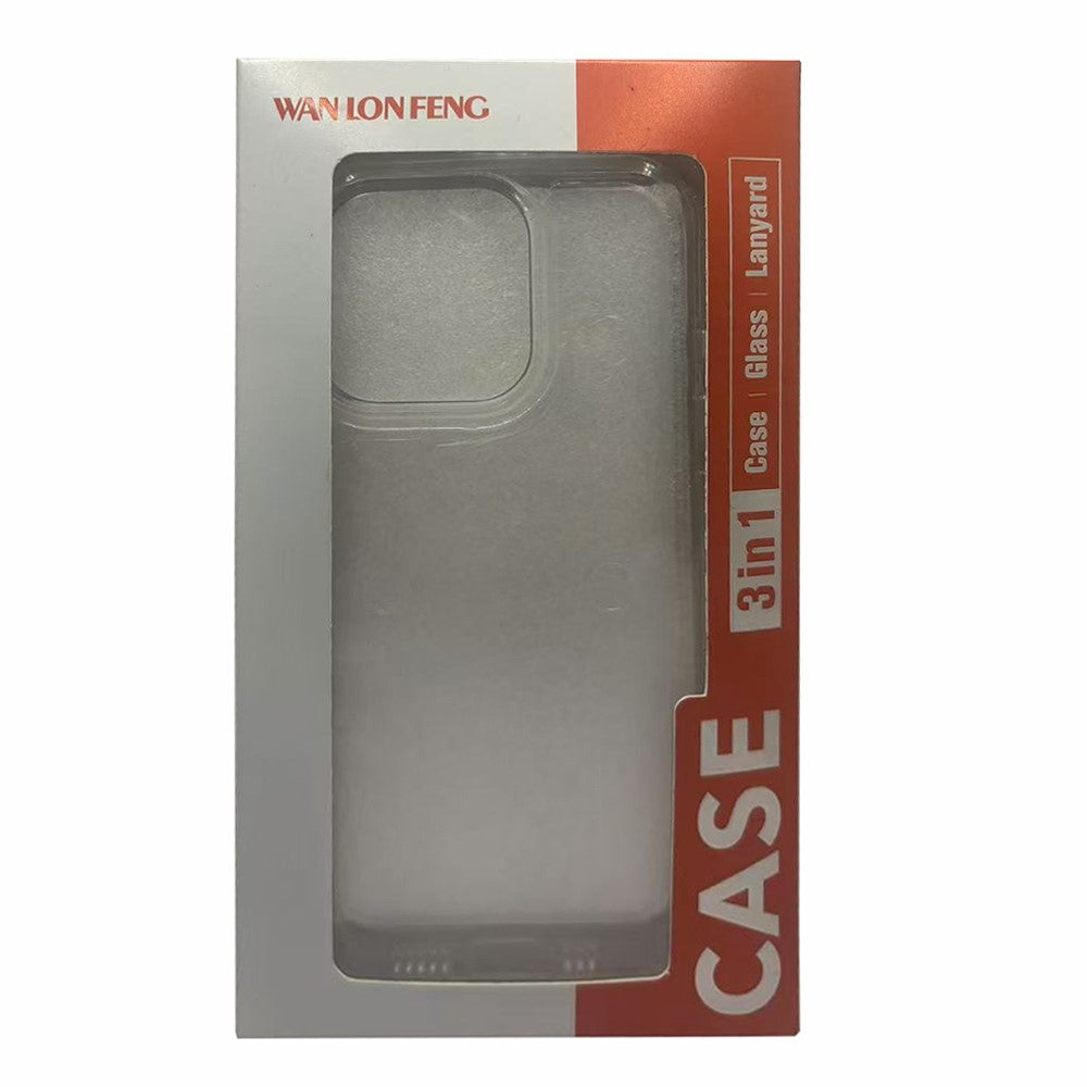 WANLONFENG MF Series for Honor Magic7 Pro 5G Case TPU Acrylic Clear Phone Cover with Tempered Glass Film
