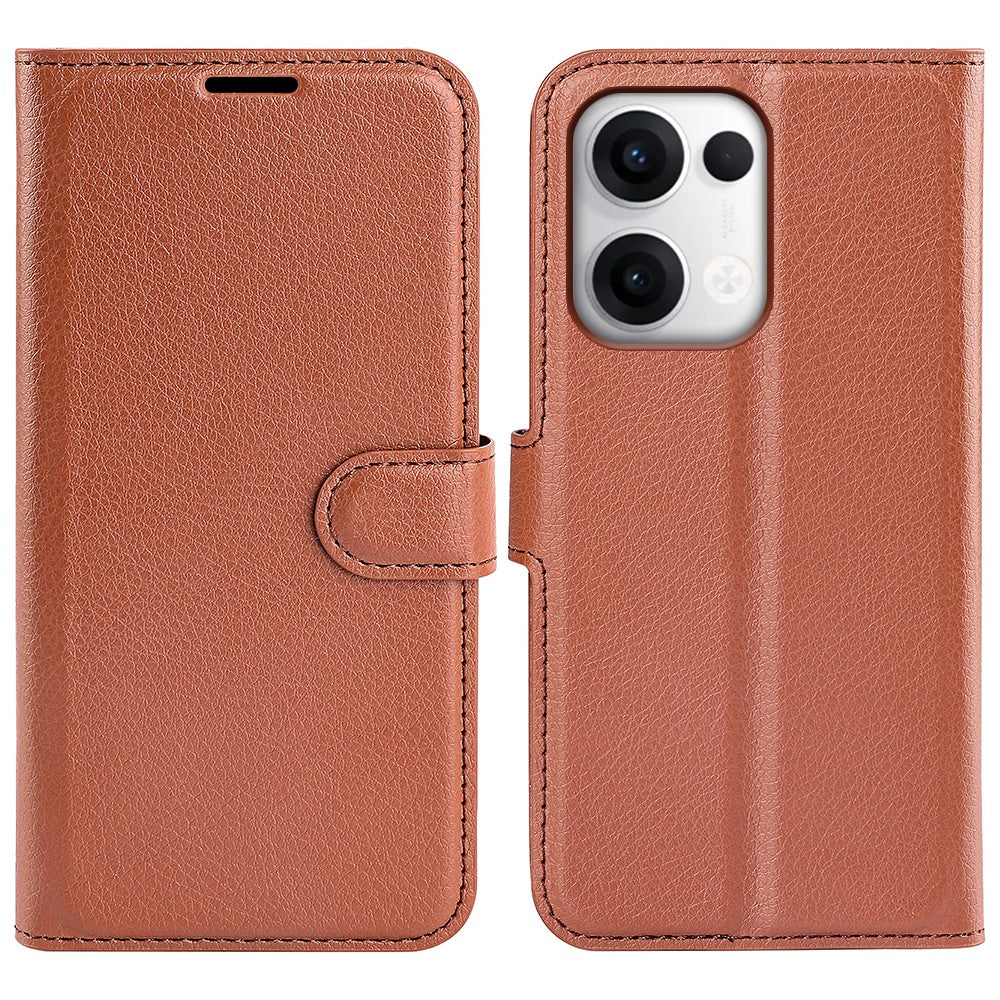 For Oppo Reno13 5G (Global) Case Litchi Texture Shockproof Leather Wallet Phone Cover