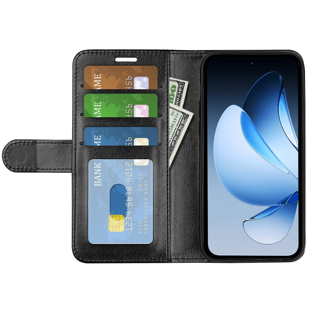 For Oppo Reno13 5G (Global) Wallet Case Crazy Horse Texture Stand Leather Phone Cover