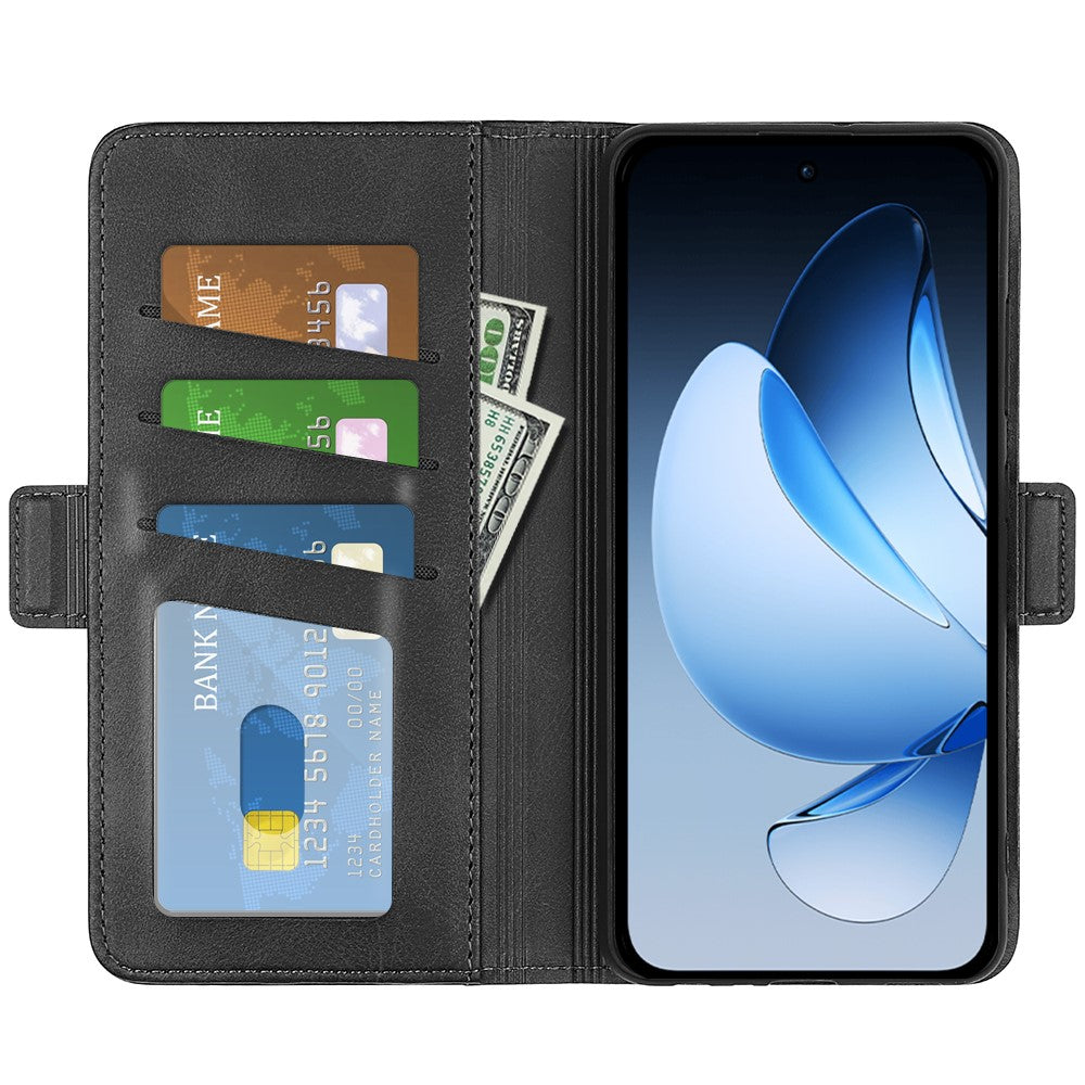 For Oppo Reno13 5G (Global) Stand Case Calf Texture Leather Wallet Phone Cover