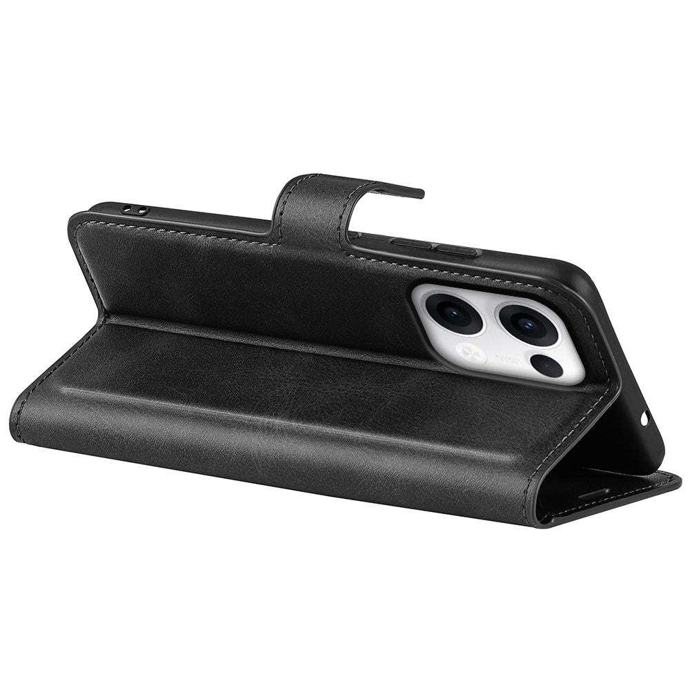 For Oppo Reno13 5G (Global) Stand Case Anti-Scratch Calf Texture Leather Phone Cover