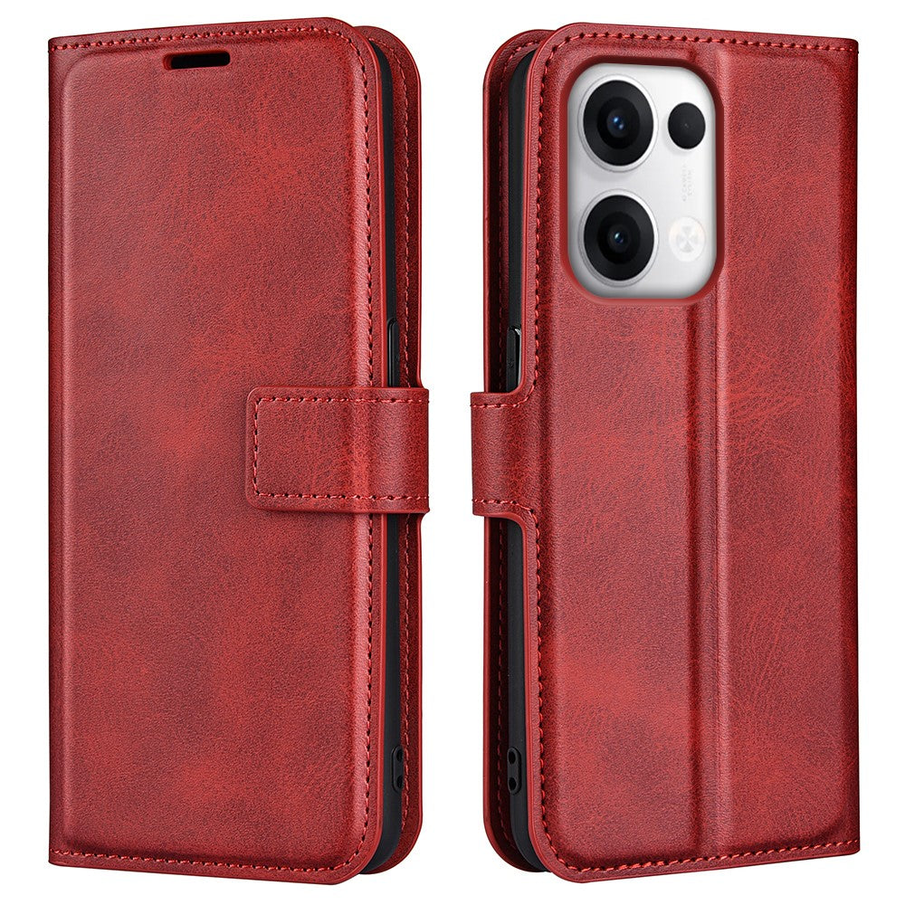 For Oppo Reno13 5G (Global) Stand Case Anti-Scratch Calf Texture Leather Phone Cover