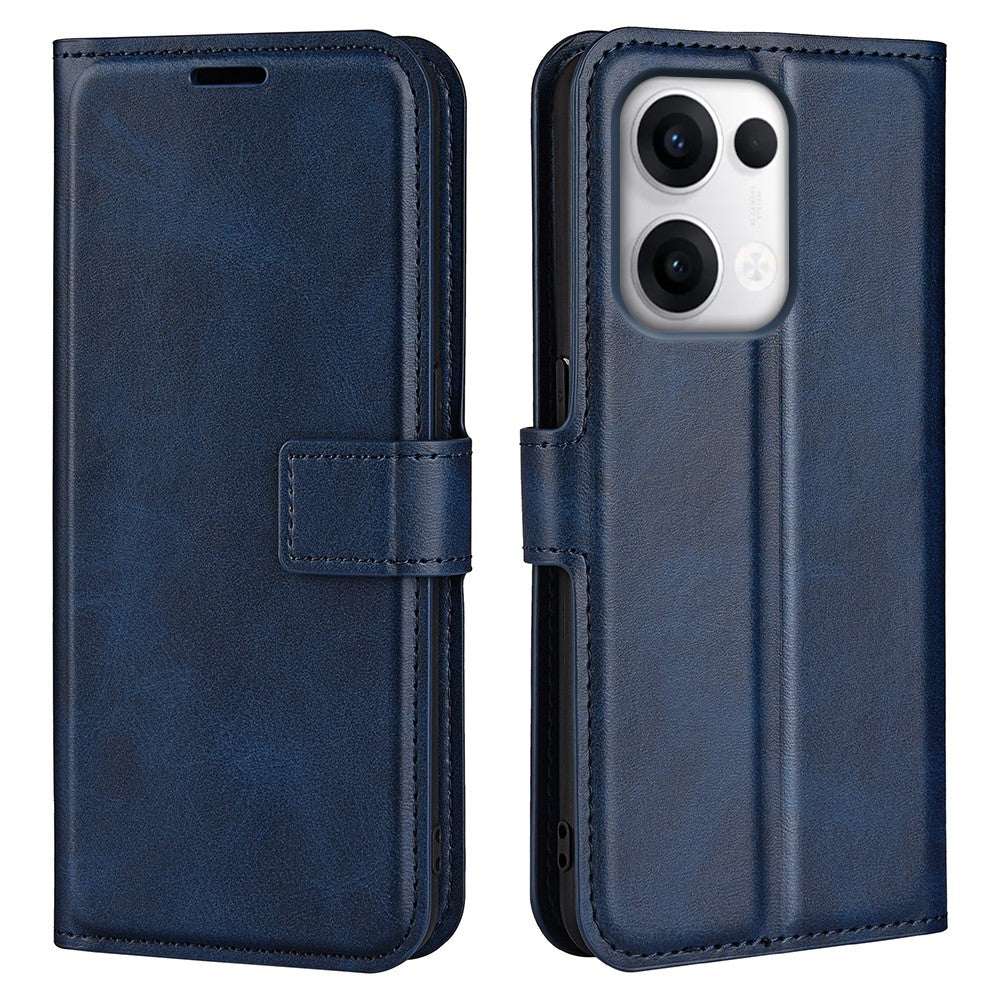 For Oppo Reno13 5G (Global) Stand Case Anti-Scratch Calf Texture Leather Phone Cover