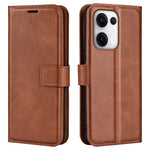 For Oppo Reno13 5G (Global) Stand Case Anti-Scratch Calf Texture Leather Phone Cover