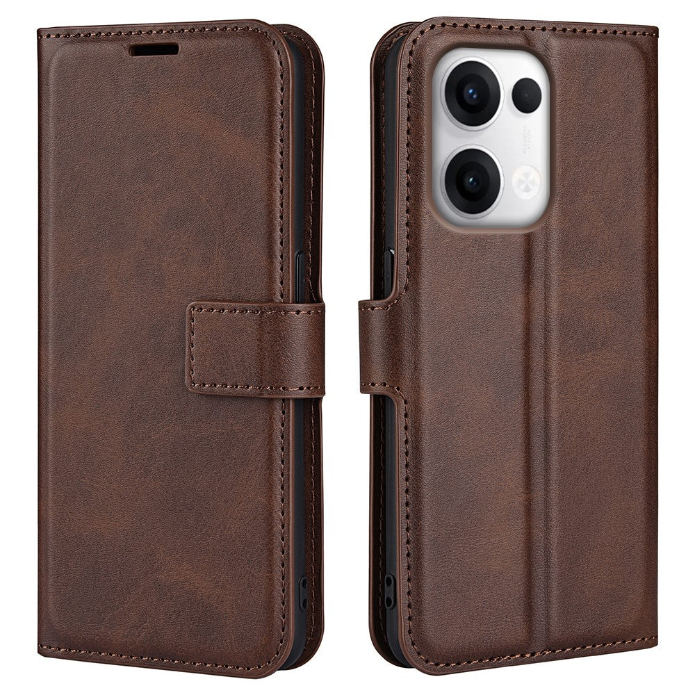 For Oppo Reno13 5G (Global) Stand Case Anti-Scratch Calf Texture Leather Phone Cover
