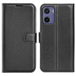 For Motorola Moto E15 4G Case Litchi Texture Shockproof Leather Wallet Phone Cover
