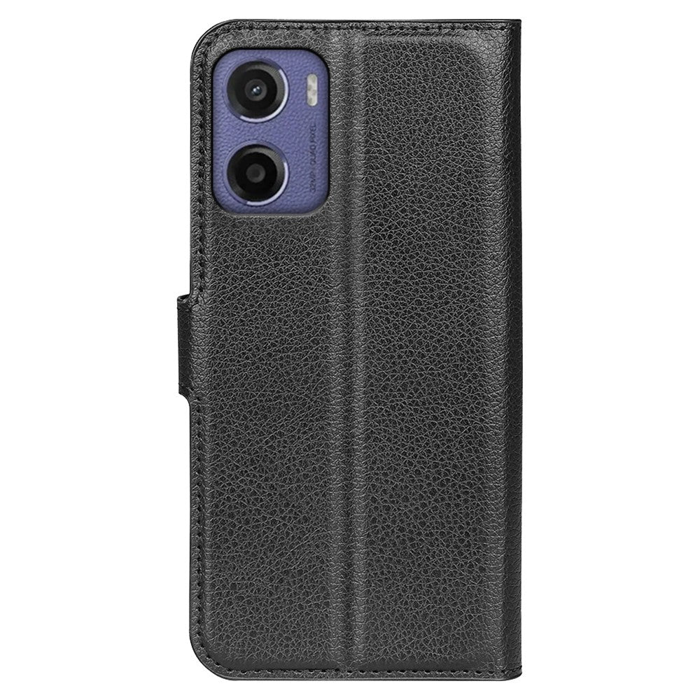 For Motorola Moto E15 4G Case Litchi Texture Shockproof Leather Wallet Phone Cover