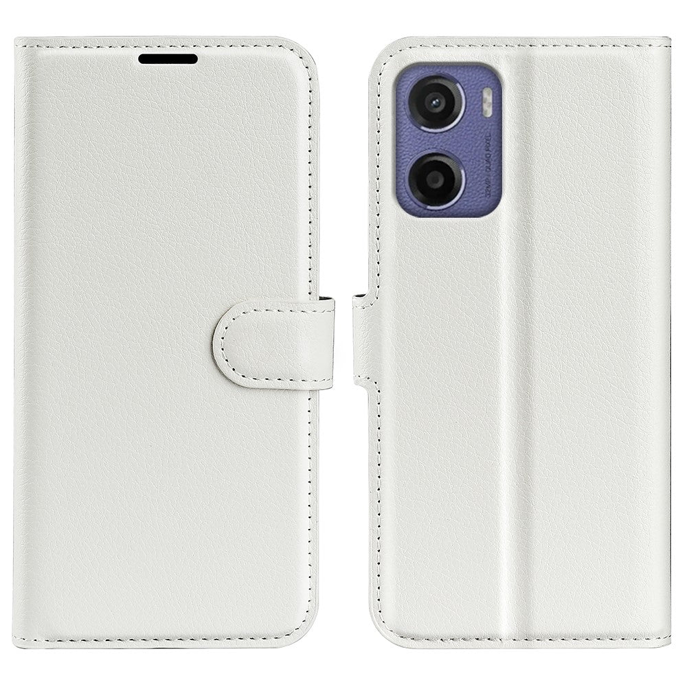 For Motorola Moto E15 4G Case Litchi Texture Shockproof Leather Wallet Phone Cover