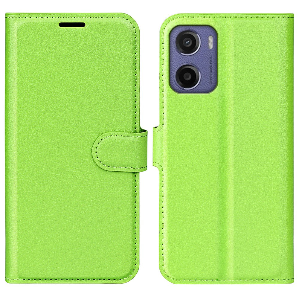 For Motorola Moto E15 4G Case Litchi Texture Shockproof Leather Wallet Phone Cover