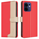 BINFEN COLOR BF33 för Oppo Reno13 F 5G (Reno 13 FS 5G) / 4G Läderfodral Skarvningsfärg RFID-blockering