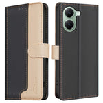 BINFEN COLOR BF33 Phone Case for Xiaomi Poco X7 Pro 5G / Redmi Turbo 4 5G Leather Cover Splicing Color RFID Blocking