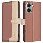 BINFEN COLOR BF33 Phone Case for Xiaomi Poco X7 Pro 5G / Redmi Turbo 4 5G Leather Cover Splicing Color RFID Blocking