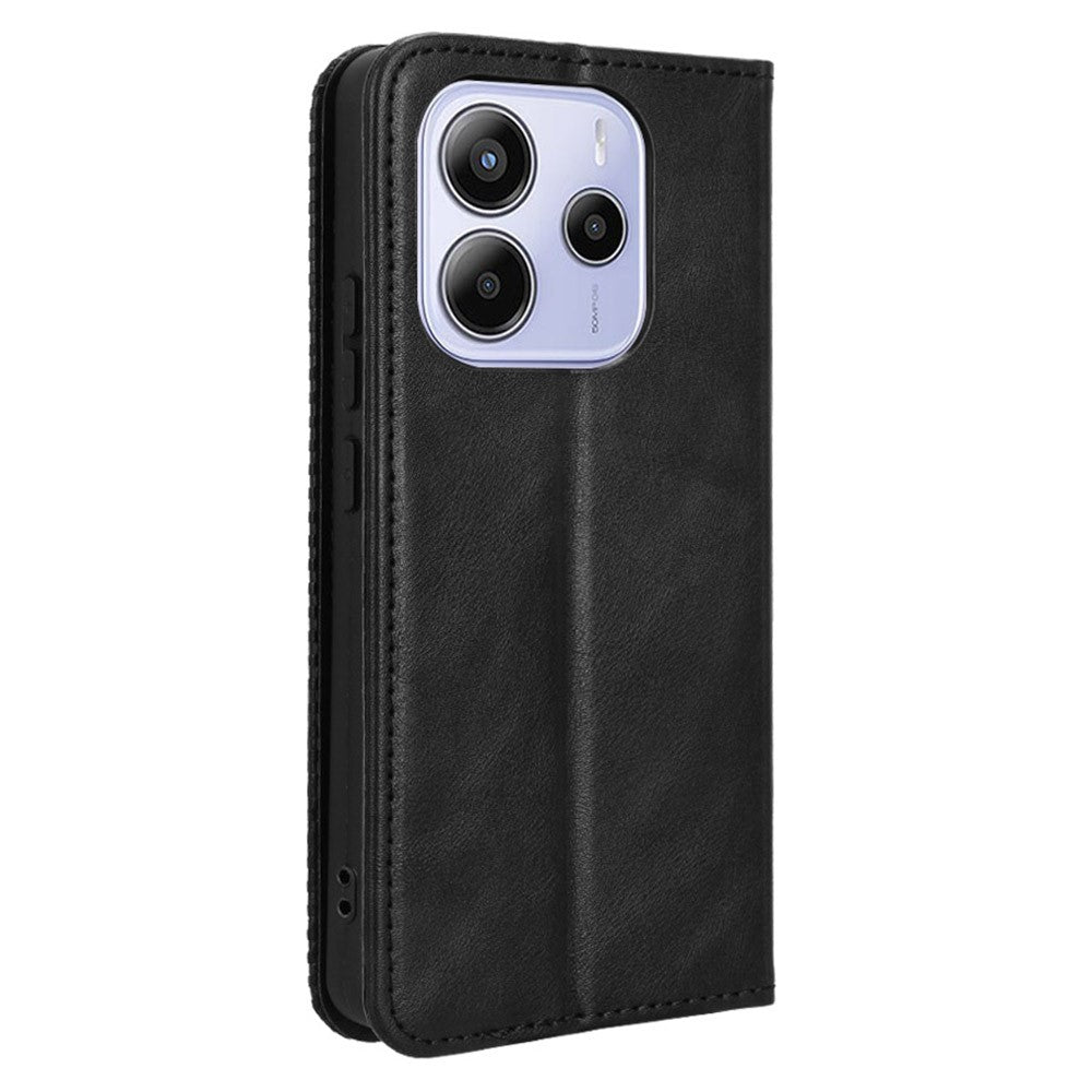 For Xiaomi Redmi Note 14 4G (163.25mm) Leather Case Wallet Stand Retro Texture Phone Cover