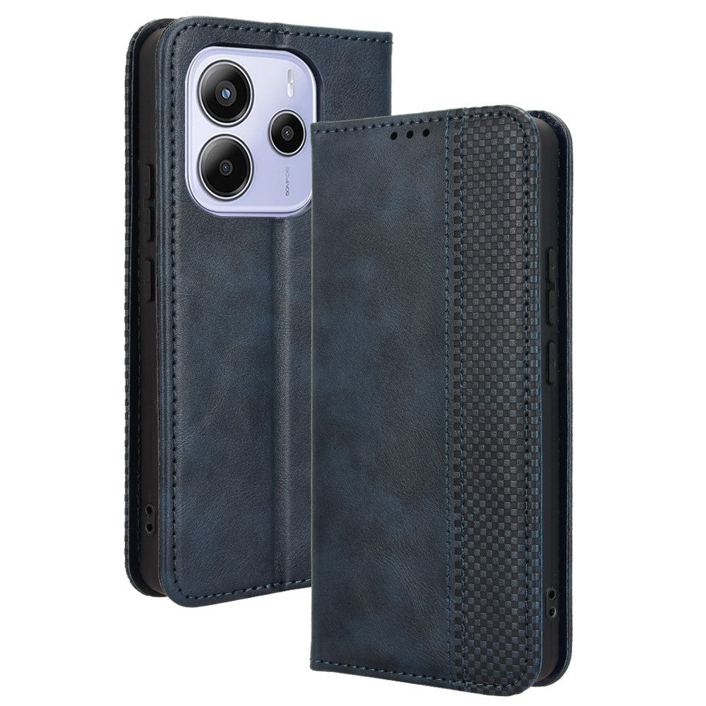 For Xiaomi Redmi Note 14 4G (163.25mm) Leather Case Wallet Stand Retro Texture Phone Cover