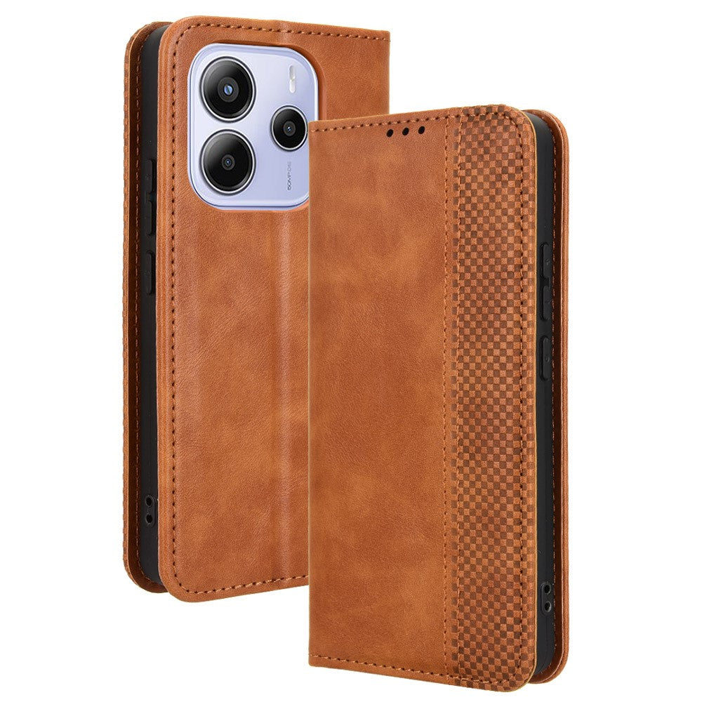 Xiaomi Redmi Note 14 4G (163.25mm) Läderfodral Plånboksfodral Retro Textur mobilfodral