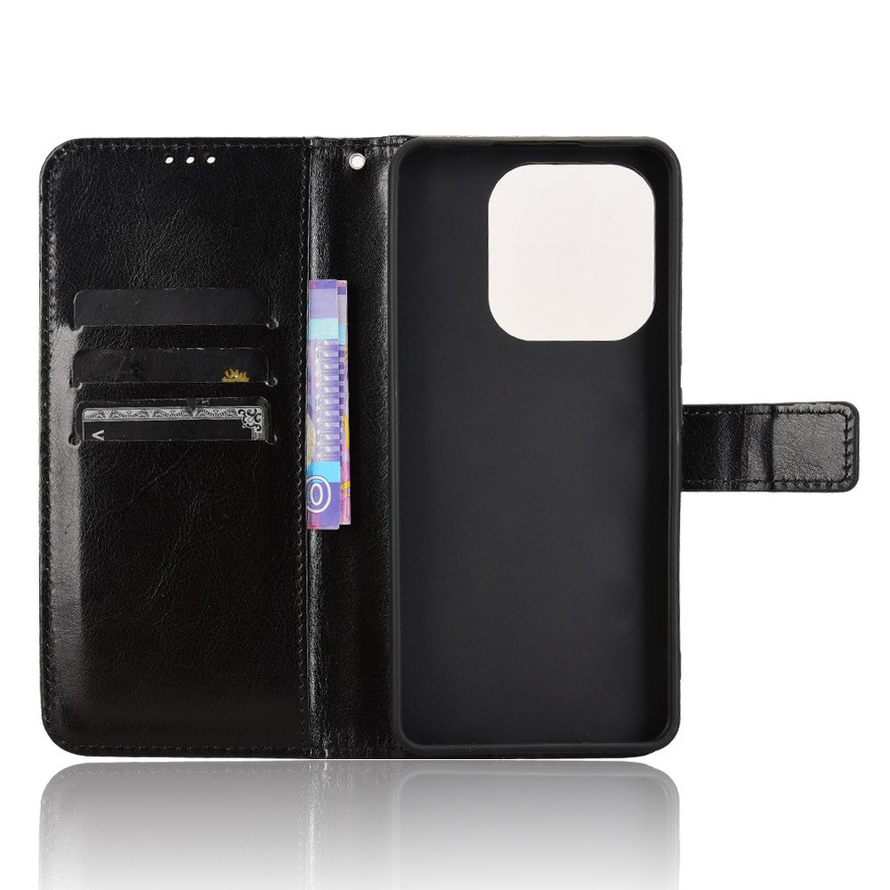For Xiaomi Redmi Note 14 4G (163.25mm) Case Crazy Horse Texture PU Leather Phone Wallet Cover