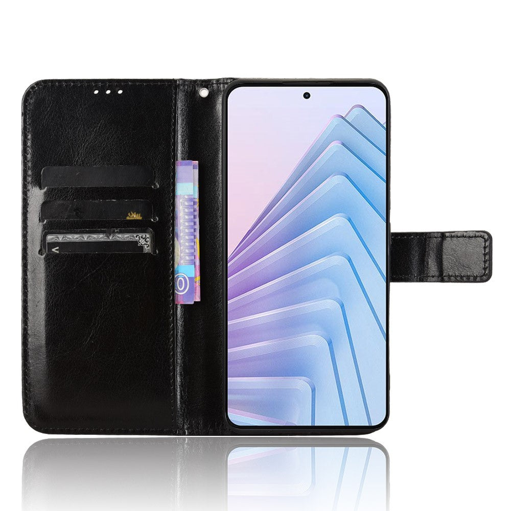 For Xiaomi Redmi Note 14 4G (163.25mm) Case Crazy Horse Texture PU Leather Phone Wallet Cover