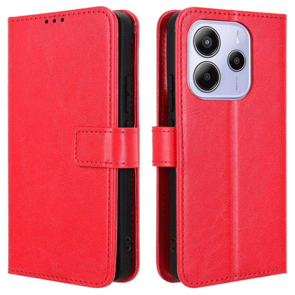 For Xiaomi Redmi Note 14 4G (163.25mm) Case Crazy Horse Texture PU Leather Phone Wallet Cover