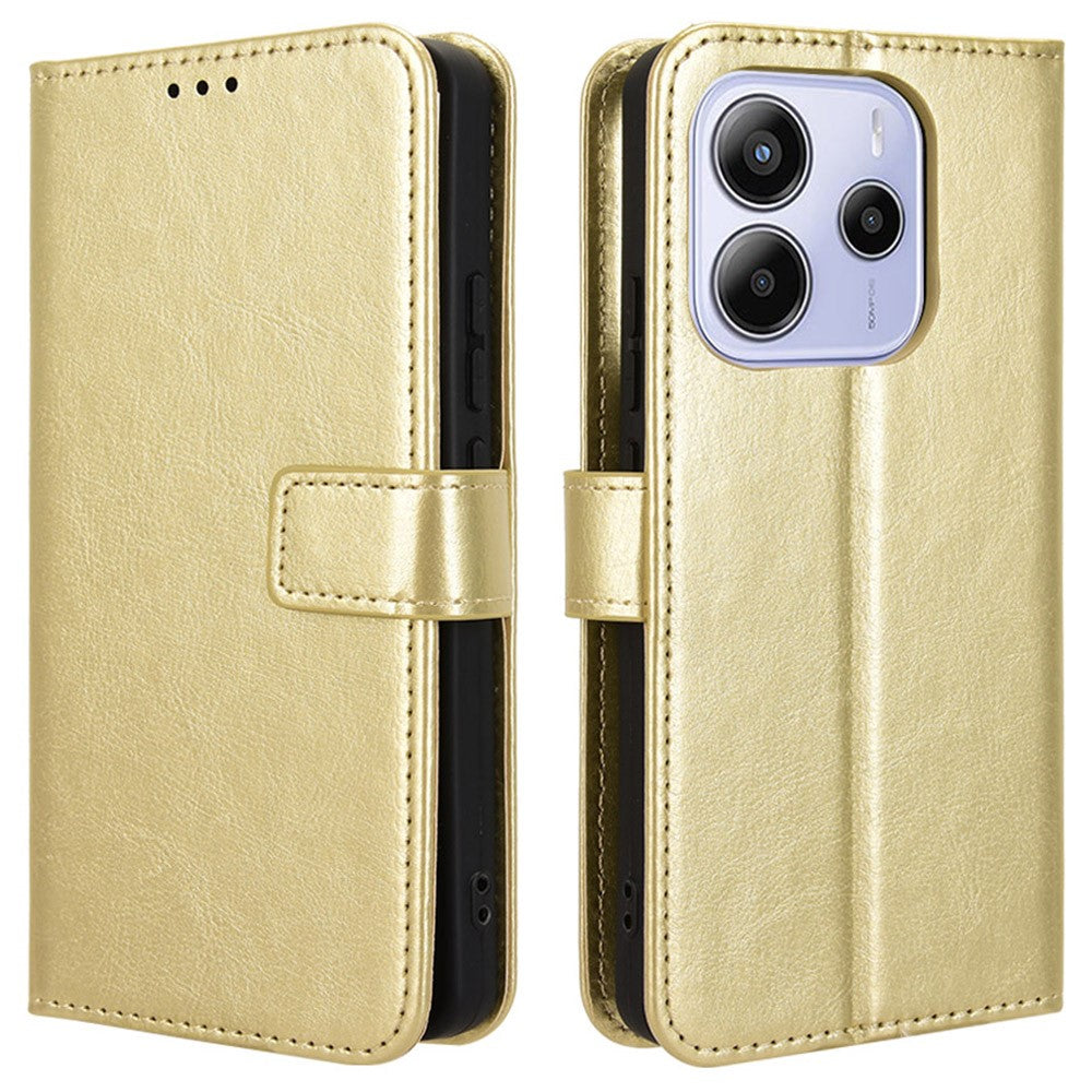 Xiaomi Redmi Note 14 4G (163.25mm) Fodral Crazy Horse Texture PU Läder mobil Plånboksfodral