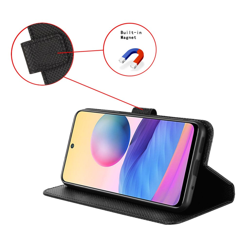 For Xiaomi Redmi Note 14 4G (163.25mm) Case PU Leather Diamond Texture Wallet Phone Cover