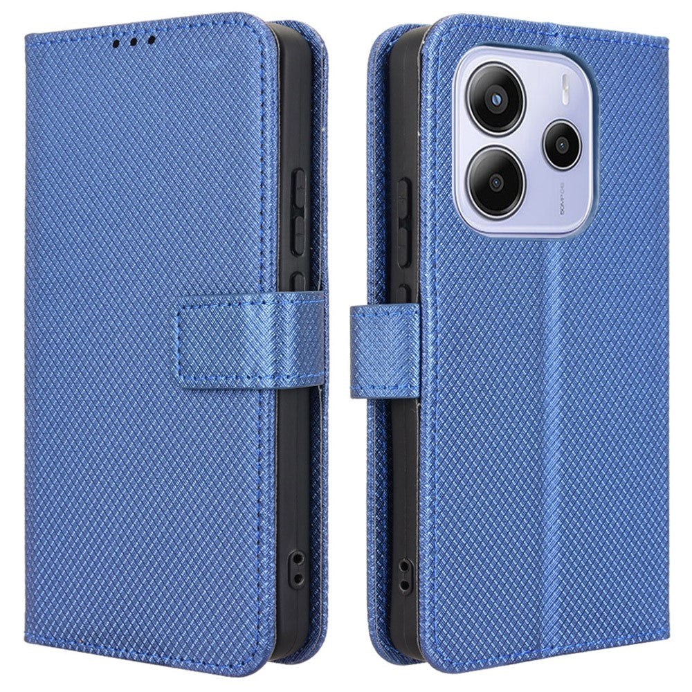 For Xiaomi Redmi Note 14 4G (163.25mm) Case PU Leather Diamond Texture Wallet Phone Cover