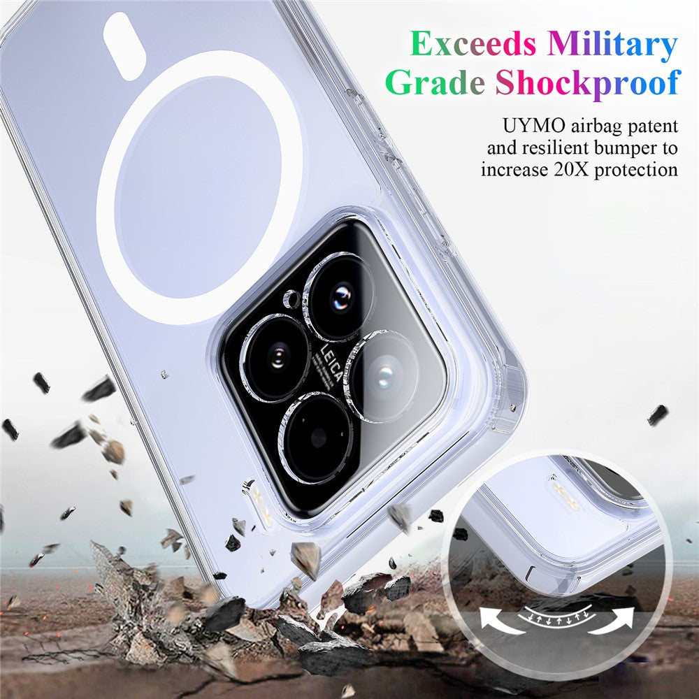 For Xiaomi 15 Clear Case TPU + Acrylic Magnetic Phone Cover