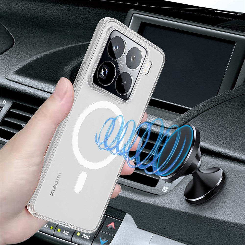 For Xiaomi 15 Pro Clear Magnetic Case TPU + Acrylic Magnetic Phone Cover