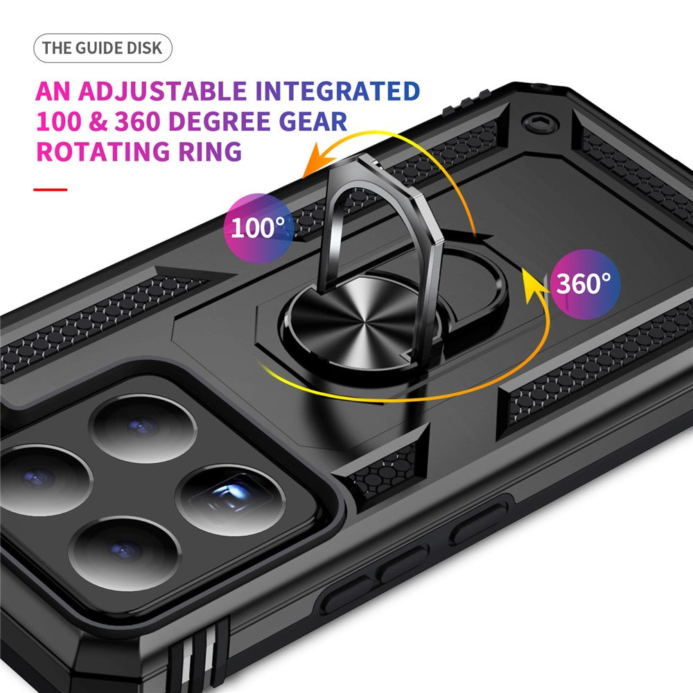 Xiaomi 15 Pro-skal PC + TPU-mobilskal med roterande ringstativ