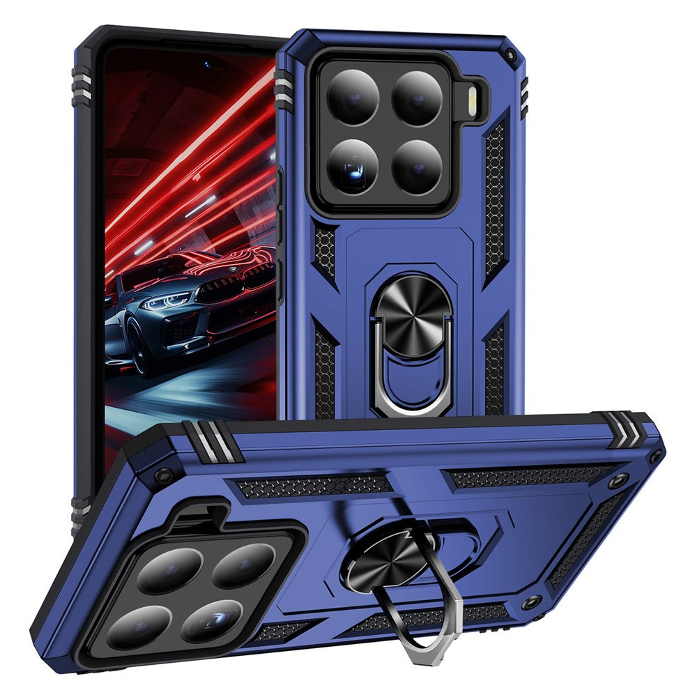 For Xiaomi 15 Pro Case PC + TPU Phone Cover with Rotary Ring Kickstand