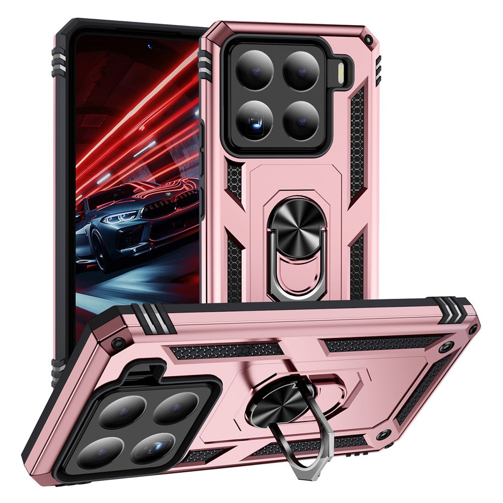 Xiaomi 15 Pro-skal PC + TPU-mobilskal med roterande ringstativ