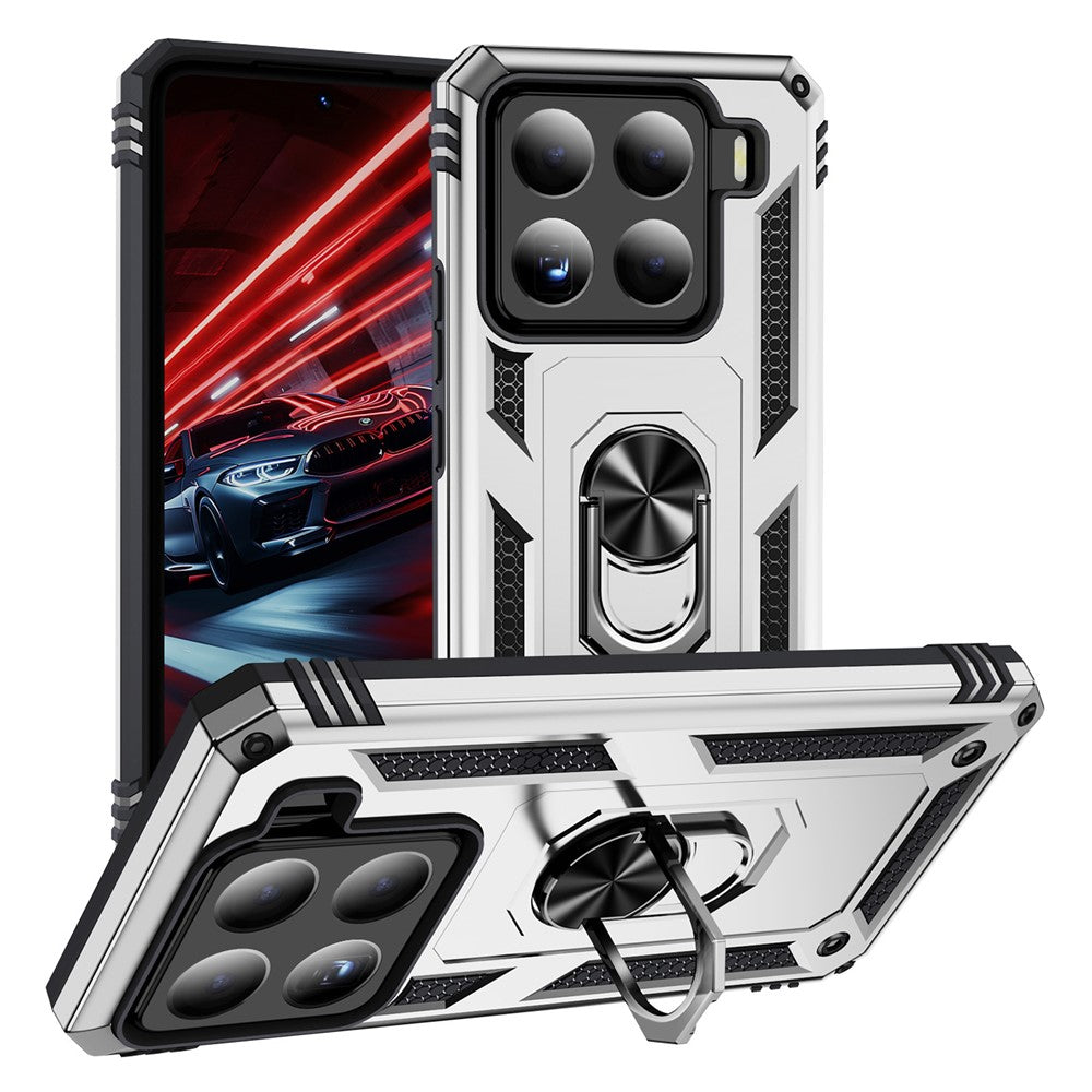 Xiaomi 15 Pro-skal PC + TPU-mobilskal med roterande ringstativ