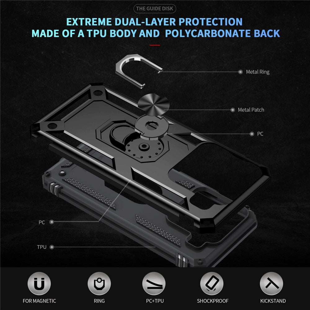 For Xiaomi 15 Case PC + TPU Phone Cover with Rotary Ring Kickstand