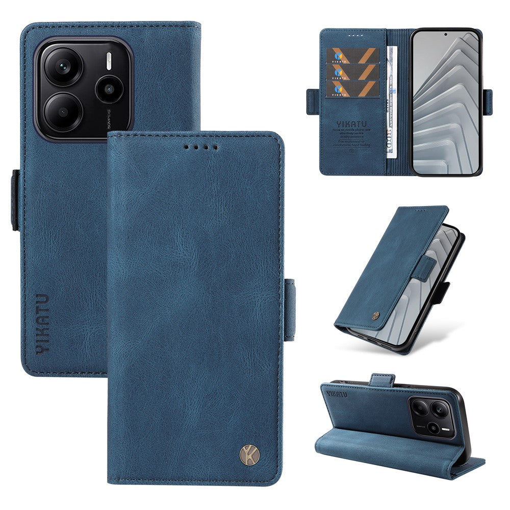 YIKATU For Xiaomi Redmi Note 14 4G (163.25mm) Leather Case  YK-005 Skin-Touch Feeling Wallet Phone Cover