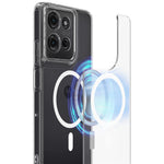 For Motorola Moto G75 5G Clear Phone Magnetic Case TPU+Acrylic Back Cover