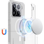 For Xiaomi 15 Pro Clear Phone Magnetic Case TPU+Acrylic Back Cover