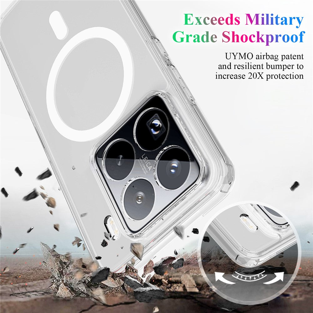 For Xiaomi 15 Pro Clear Phone Magnetic Case TPU+Acrylic Back Cover