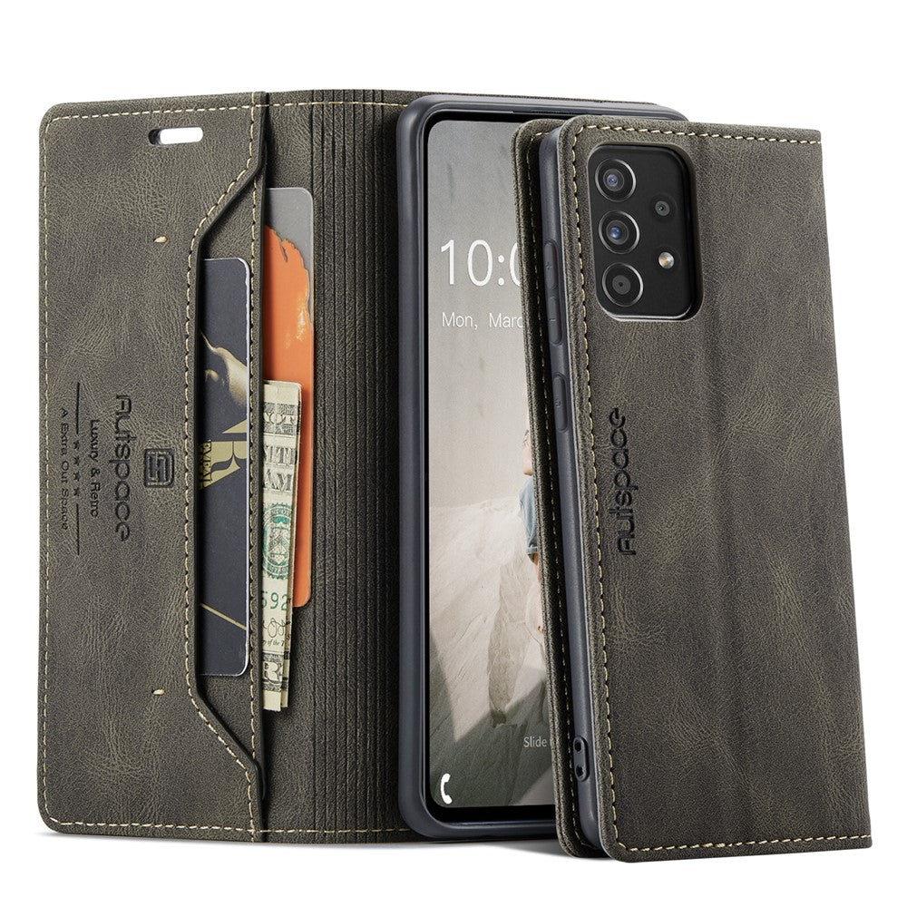AUTSPACE Til Samsung Galaxy A40 Pung Etui A01 Læder Stand Cover med RFID Blokerende Kortholder