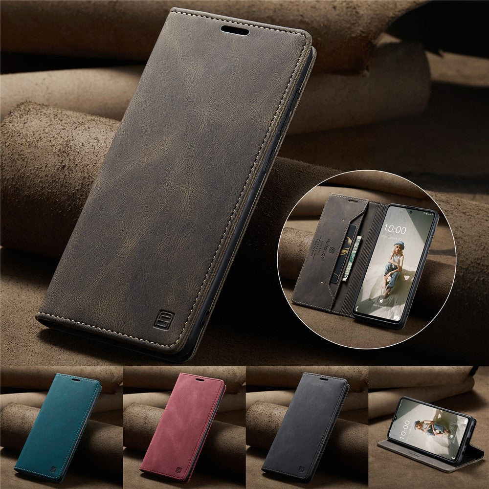 AUTSPACE Til Samsung Galaxy A40 Pung Etui A01 Læder Stand Cover med RFID Blokerende Kortholder